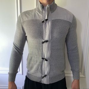 Men’s Grey zip up/ button up sweater